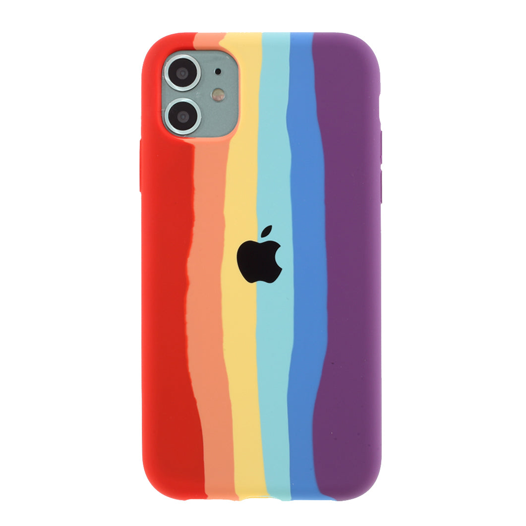 Rainbow Solid Silicone Cover for iPhone 11 6.1 inch Protector Case Rainbow Solid Silicone Cover for iPhone 11 6.1 inch Protector Case